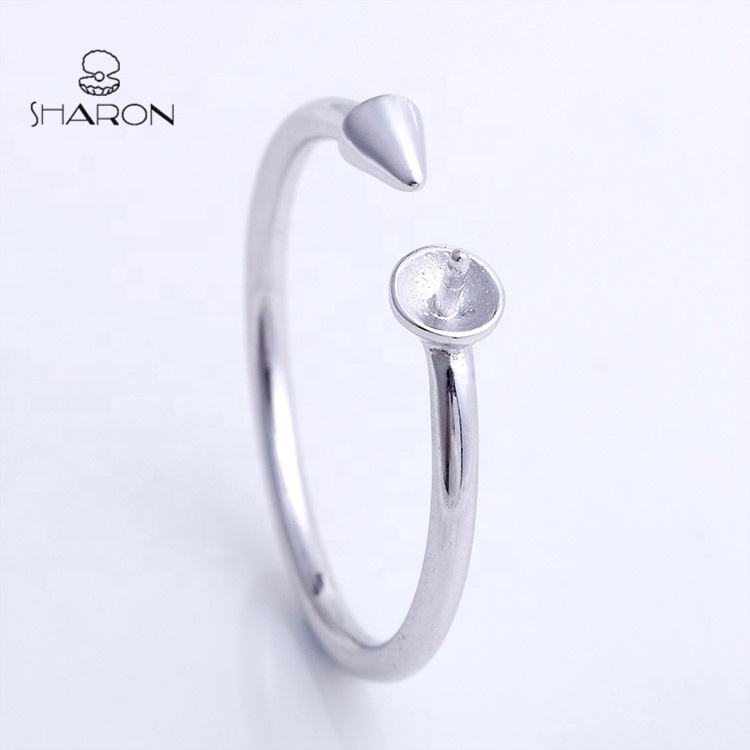 2020 Latest Arrow Design 5925 Sterling Silver Pearl Jewelry Adjustable Rings Mounting for Sale