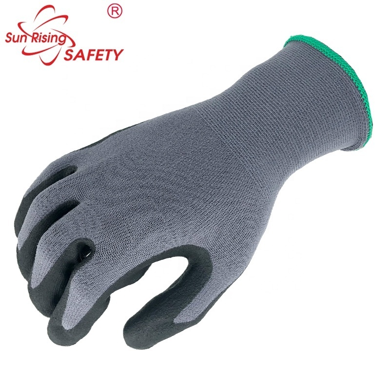 SRSAFETY 15 gauge nylon and spandex liner gloves of Maxi Flex Ultimate 34874 with Foam Nitrile Palm Coated Gloves, made in china