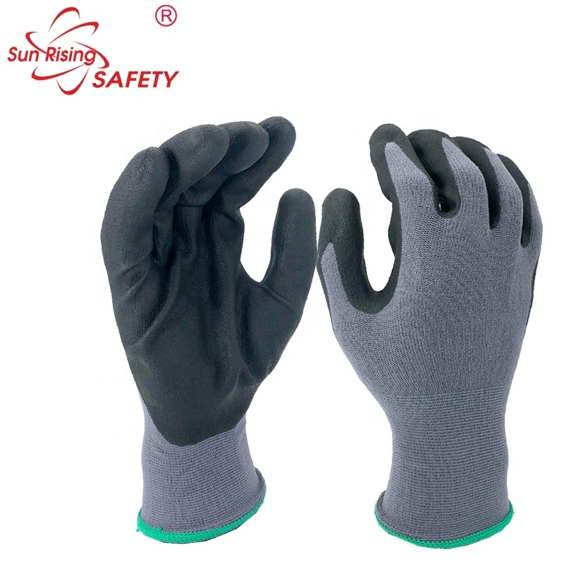 SRSAFETY 15 gauge nylon and spandex liner gloves of Maxi Flex Ultimate 34874 with Foam Nitrile Palm Coated Gloves, made in china