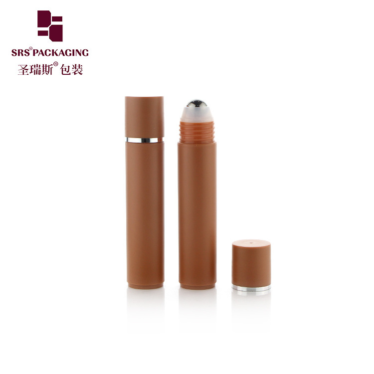 Empty Round 35ml Roll On Bottle Plastic Customized Color Eye Serum Container With Steel Ball