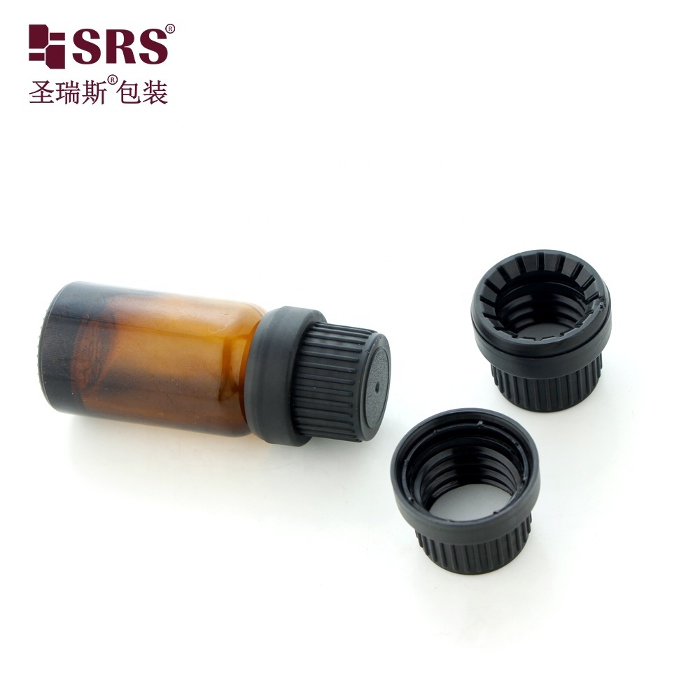 G004-30ml 1oz Amber Glass Euro Dropper Bottles with Matte Black Tamper-Evident Cap Rib Side Cap with Foam Liner Airtight