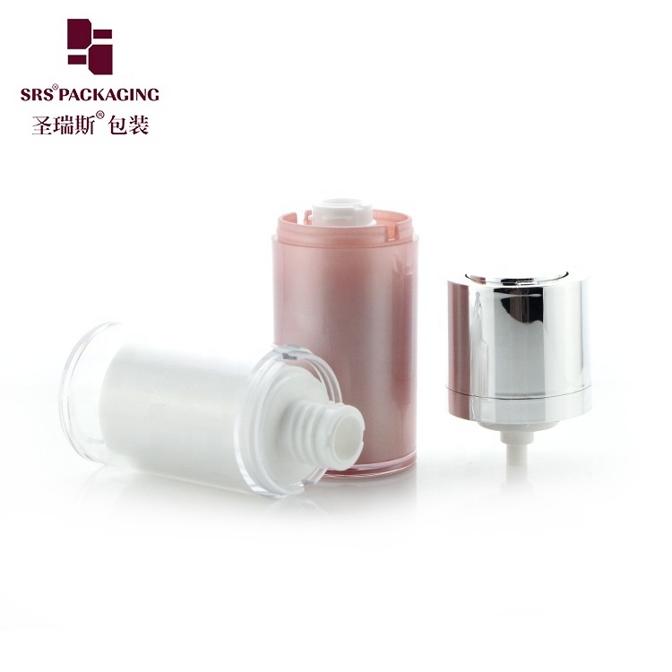 SRSA020 Luxury Pink Bottle Airless Empty Face Cream Serum Bottle with Vacuum Pump Container 15ml 30ml 50ml