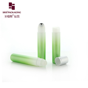 Empty Round 35ml Roll On Bottle Plastic Customized Color Eye Serum Container With Steel Ball