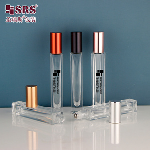 New Designs 10ml Packaging Empty Glass Perfume Oil Roll On Bottles With Lotus Flower Printing