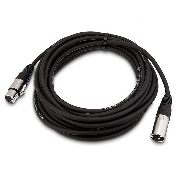 XLR Male to XLR Female Microphone Cable 10ft 3m Black Low Noise