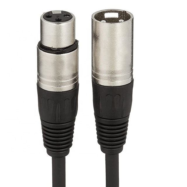 XLR Male to XLR Female Microphone Cable 10ft 3m Black Low Noise