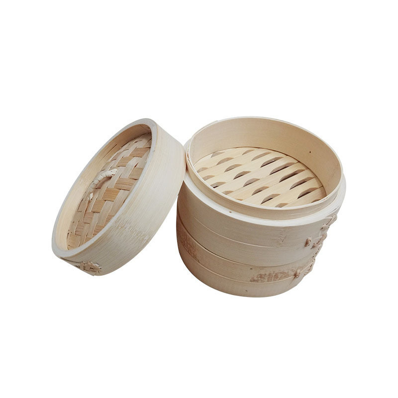 Wholesale Factory Small Mini Bamboo Portable Food Dumpling Baby Steamer Basket 10 Inch Favors Set Pot Food Machine For Food