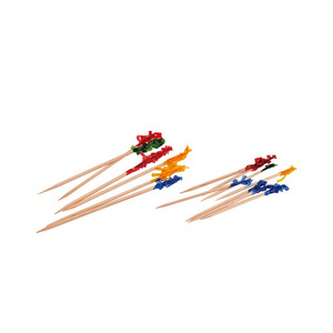 Wooden Frill Picks Assorted Colors Plastic Sandwich Toothpicks Frill Picks