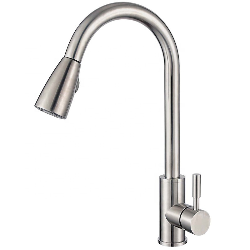 Modern Single Handle Kitchen Sink Faucet with Pull Down Sprayer and Magnetic Docking Spray Head