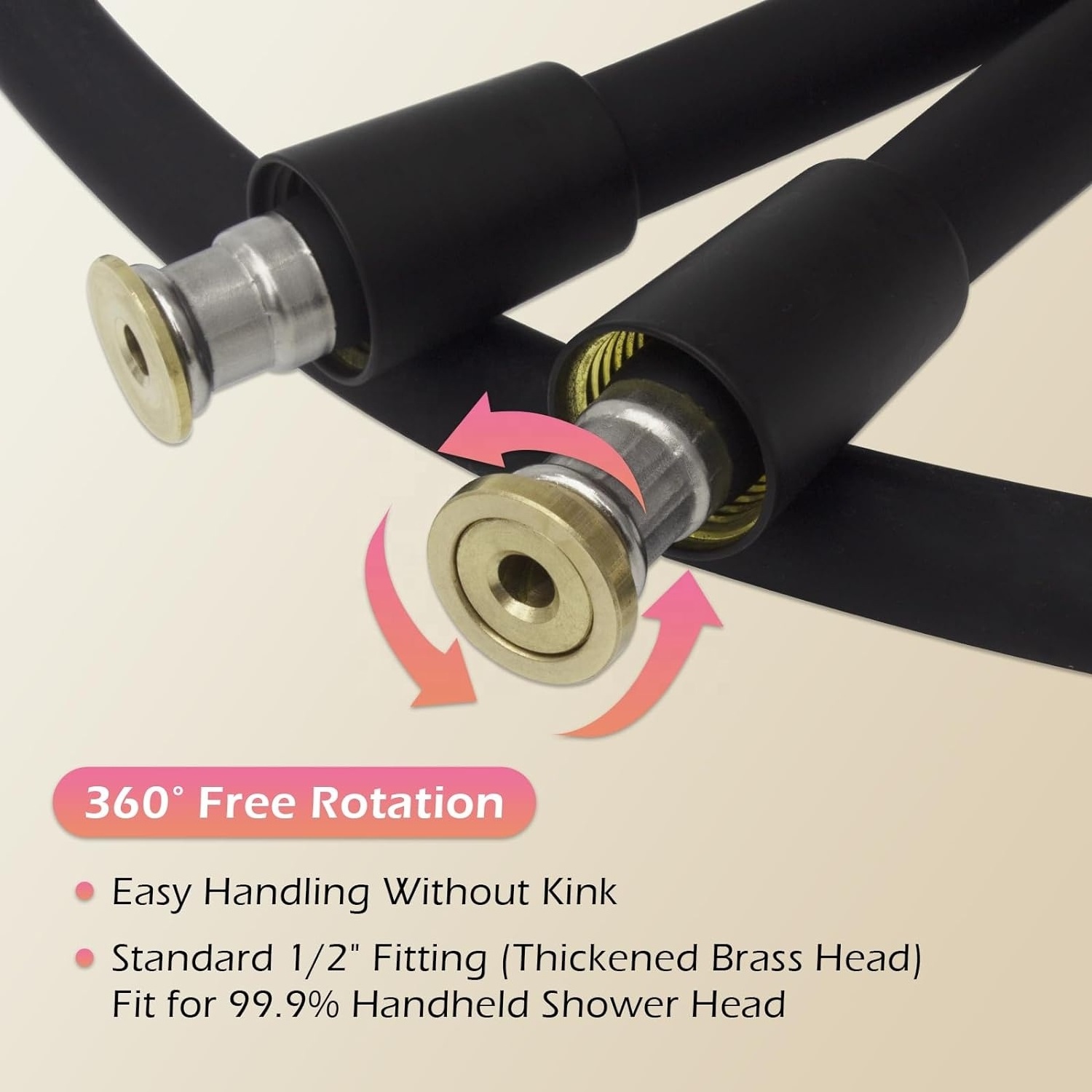 Ultra Soft Leak-proof Flexible 1.5M Anti-kink Silicone Shower Hose for Bathroom