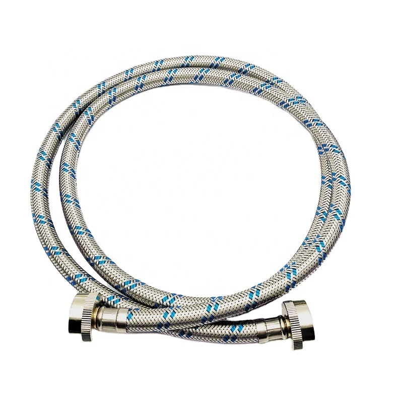 Stainless Steel Braided 6 FT Hot and Cold Water Supply Washing Machine Hose