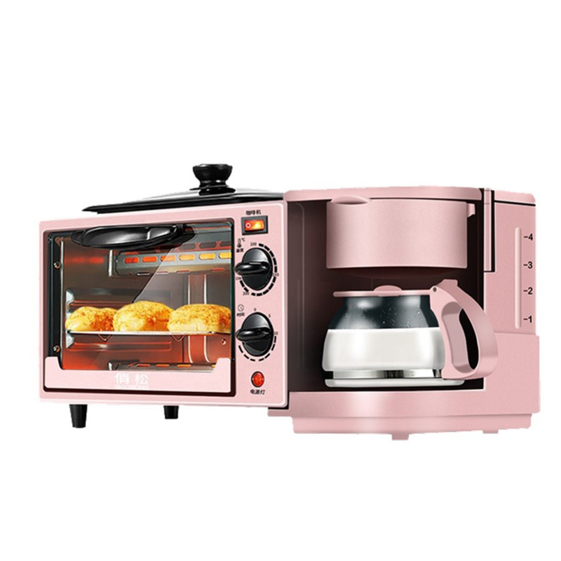 Multifunction 3 In 1 Breakfast Maker Toaster Oven Grill Pan Coffee Maker For Office Home Dorm Use Bread Cook Eggs Make Coffee