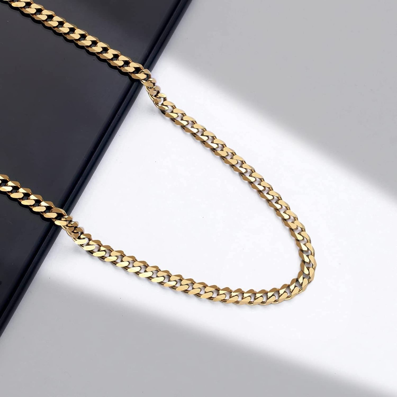 Explosive Models Necklace Jewelry Miami Curb Cuban Link Chain Necklace14K White Gold Plated Stainless Steel Link For Men Women