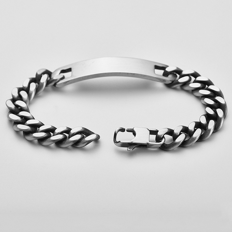 7/9/11mm stainless steel bar bracelet men blank name engravalbe custom logo fine jewelry Men bracelets bangles