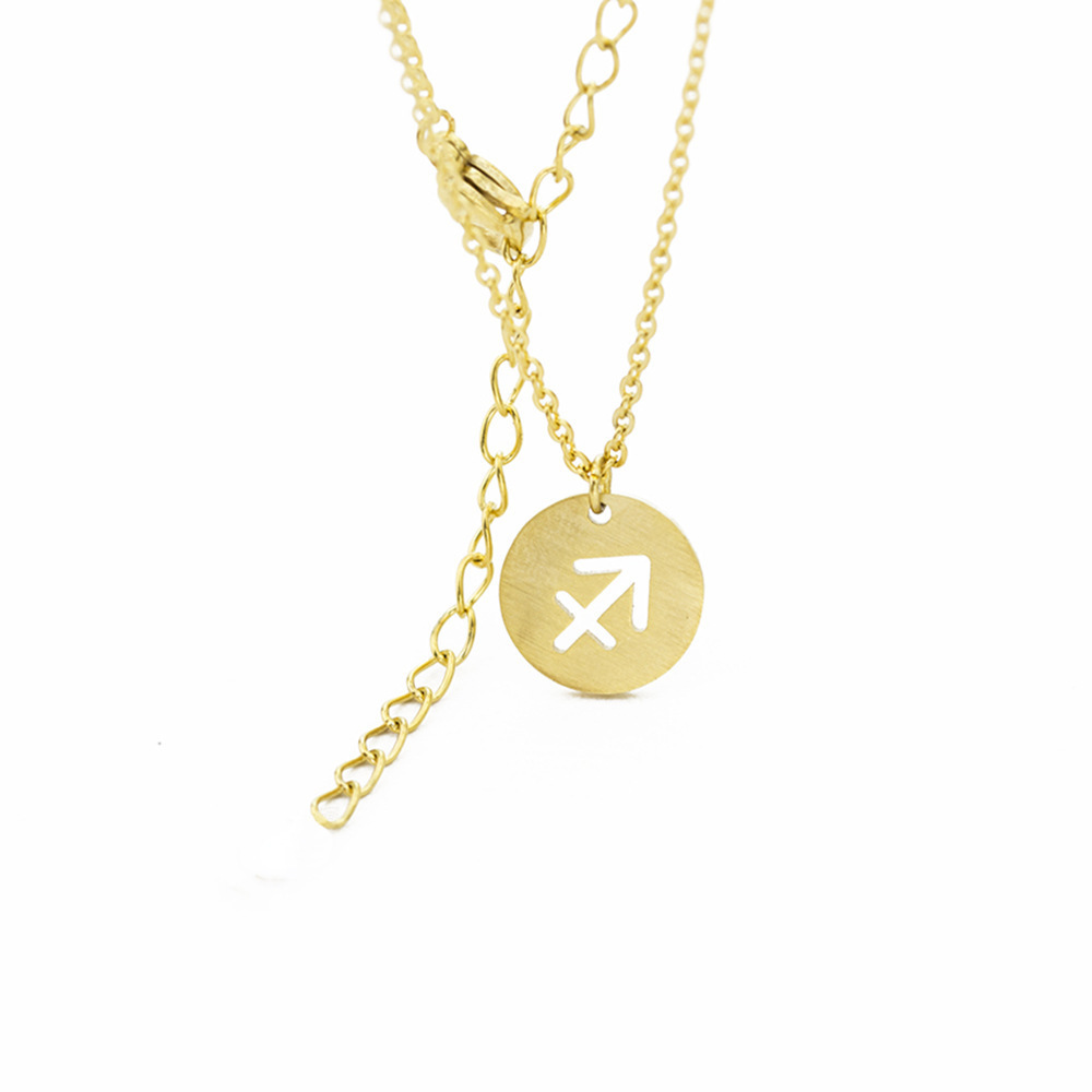 316 Stainless Steel Jewelry  Women Pendant Necklace Gold Color 12 Zodiac Sign Aries Leo Necklaces Jewelry