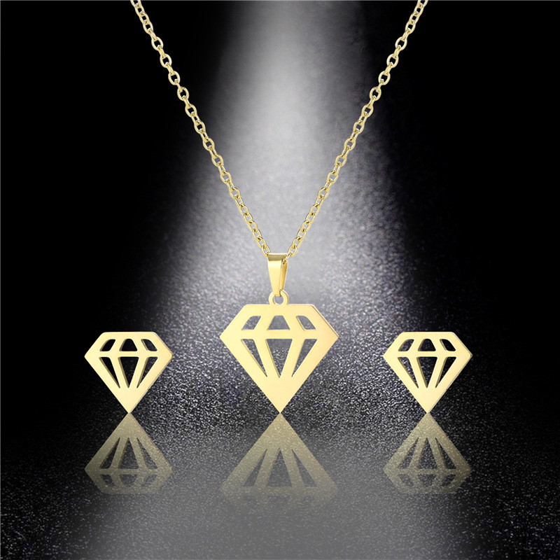 Best Price Bijoux Acier Inoxydable Stainless Steel Necklace Design Jewelry For Women Wholesale Fashion Earring Jewelry Set