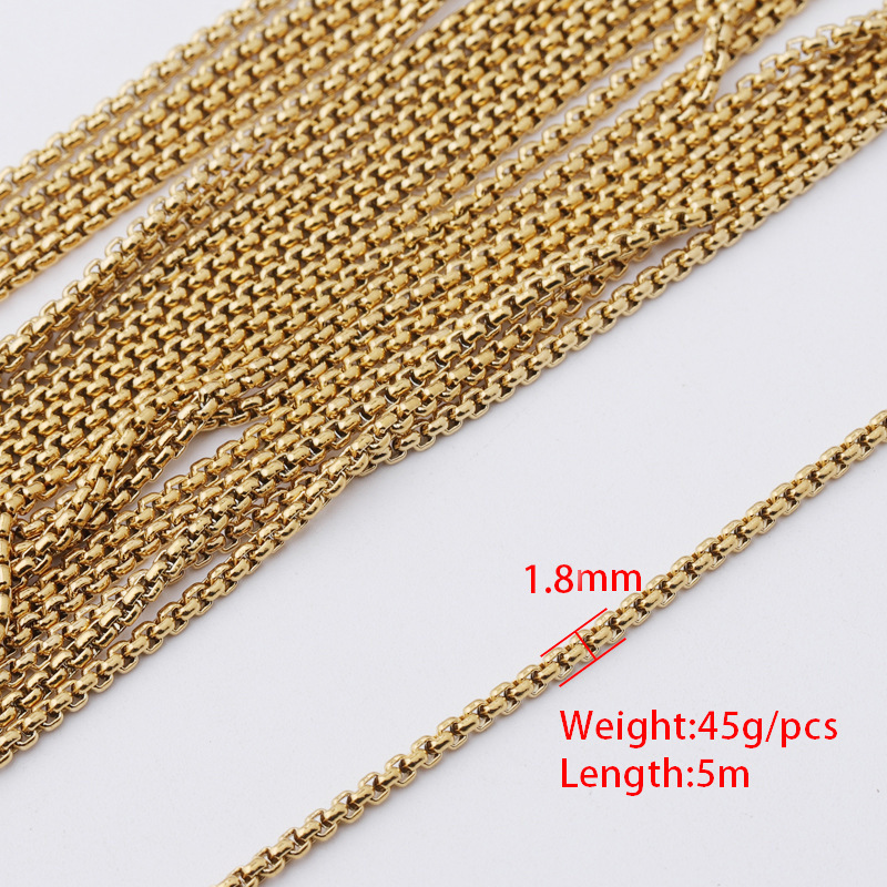 Best Price Necklace Chain Rose Gold Plated Stainless Steel 1.8mm Gold Plated Chain For Diy Necklaces Jewelry Making