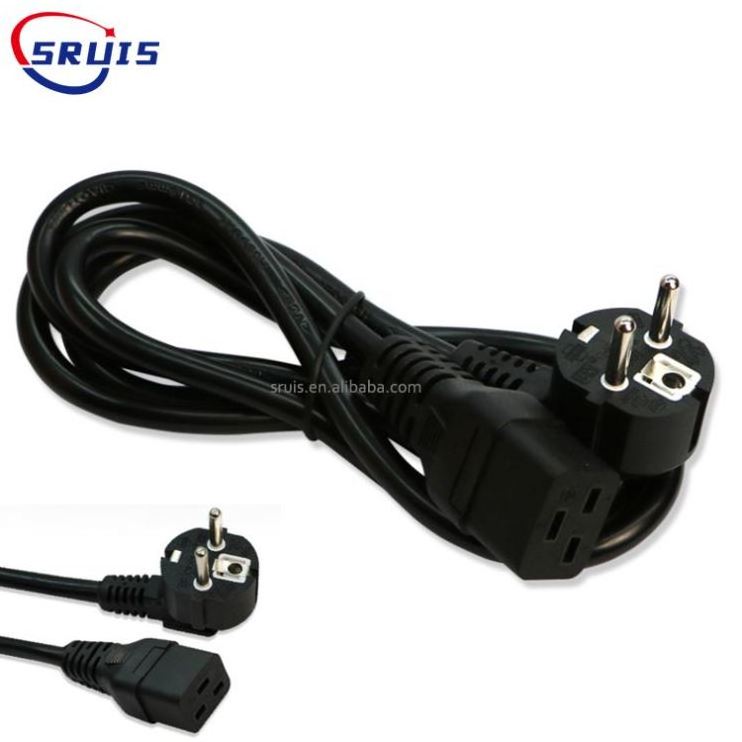 Male To Female 1M 3 Pin Plug Power Schuko Extension Cord Rubber Cable For Outdoor