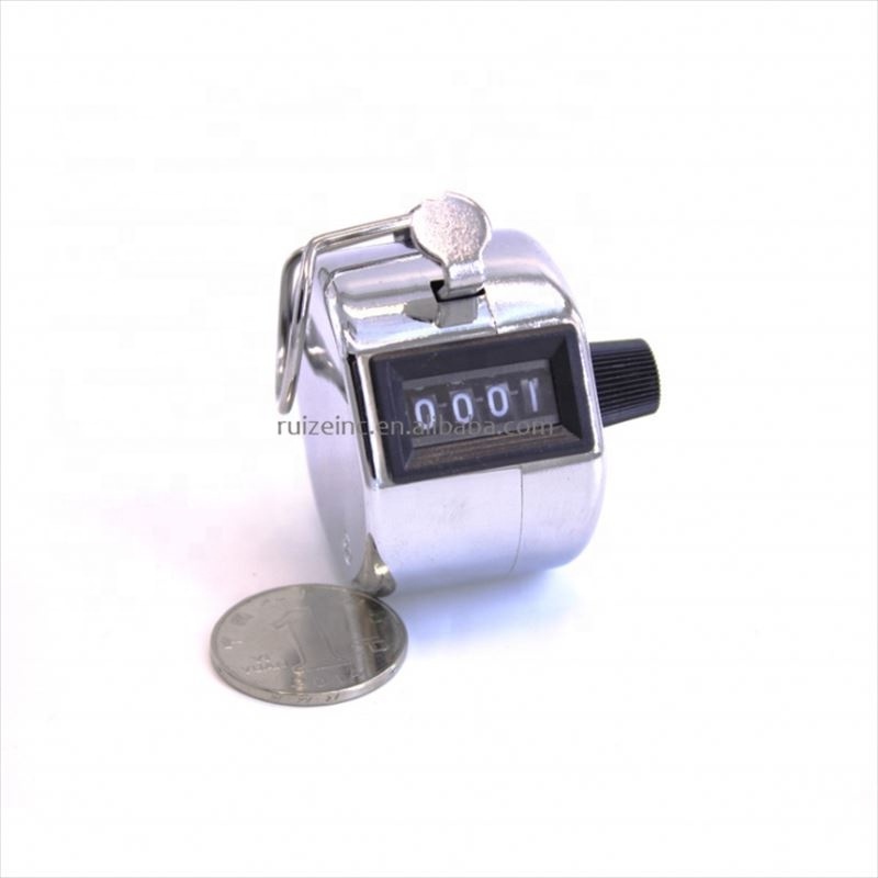 Tally Counter Hand Held Clicker 4 Digit Chrome Palm Golf People Counting Club