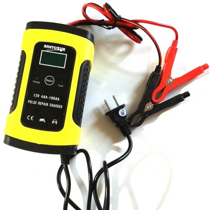 12V 5A Motorcycle Car Battery Charger Maintainer & Desulfator Smart Battery Charger, Pulse Repair Charger LCD Display