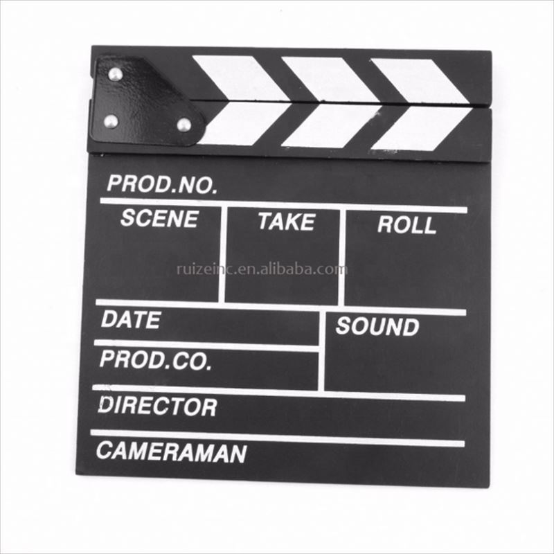 customize logo Wood Director Video Scene Clapperboard TV Movie Clapper Board 20x20x1.5cm Film Slate Cut Prop high performance