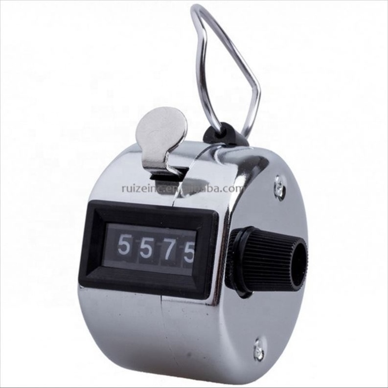 Tally Counter Hand Held Clicker 4 Digit Chrome Palm Golf People Counting Club