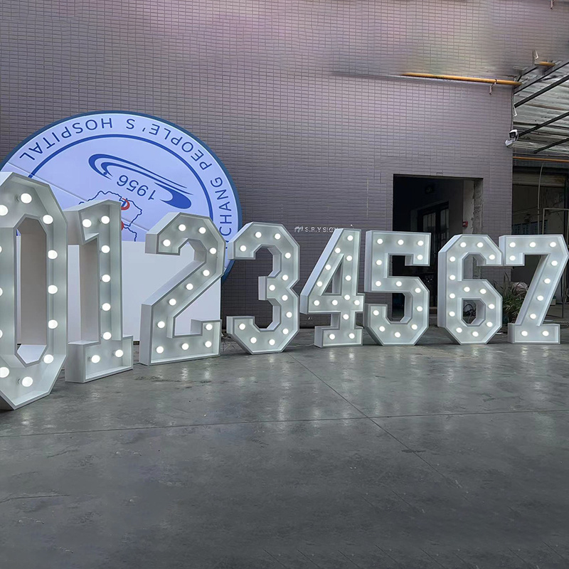 Factory Customized Size Logo 4ft Large Giant Lights Up Letters LED Marquee Numbers for Outdoor Wedding Party Decor