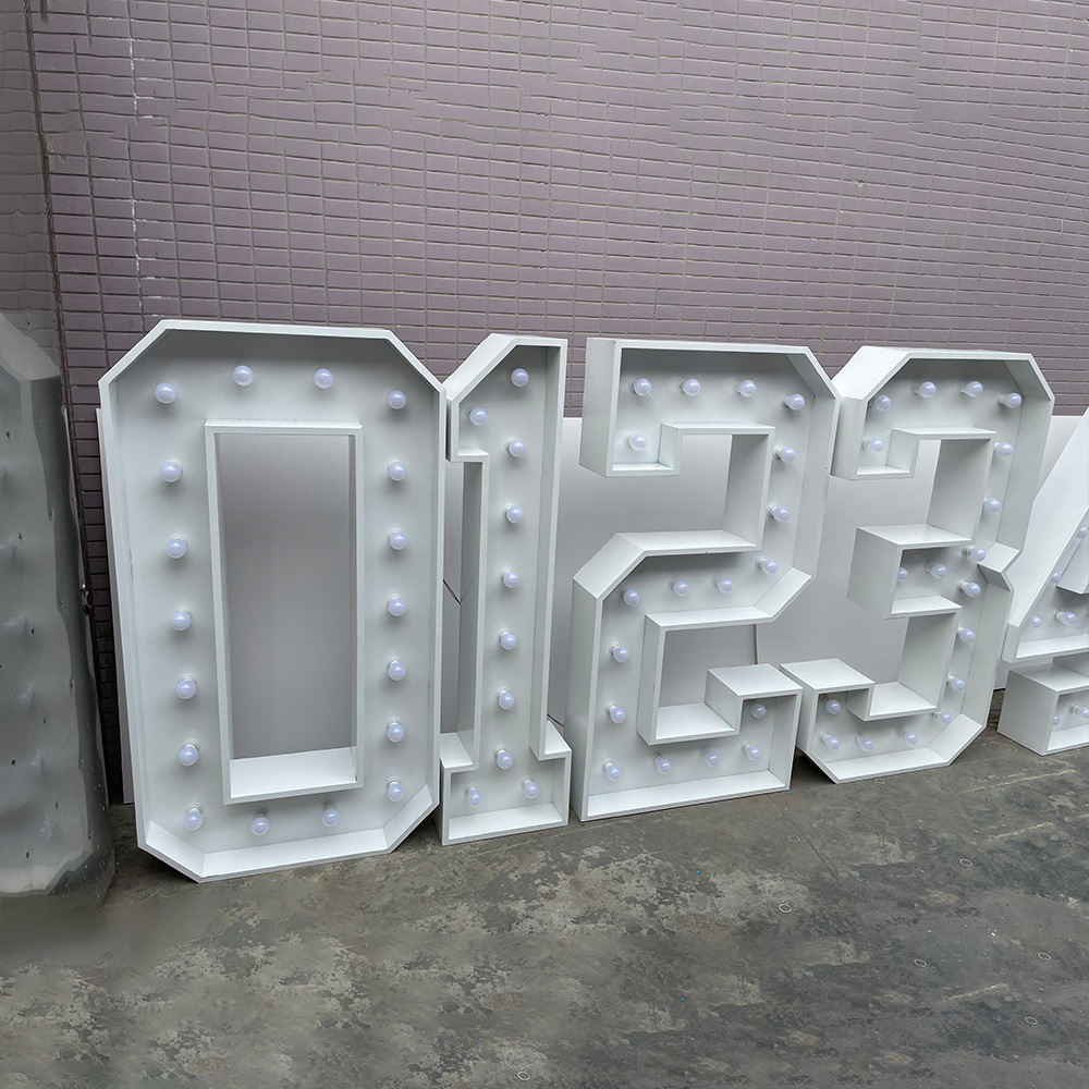 Factory Customized Size Logo 4ft Large Giant Lights Up Letters LED Marquee Numbers for Outdoor Wedding Party Decor