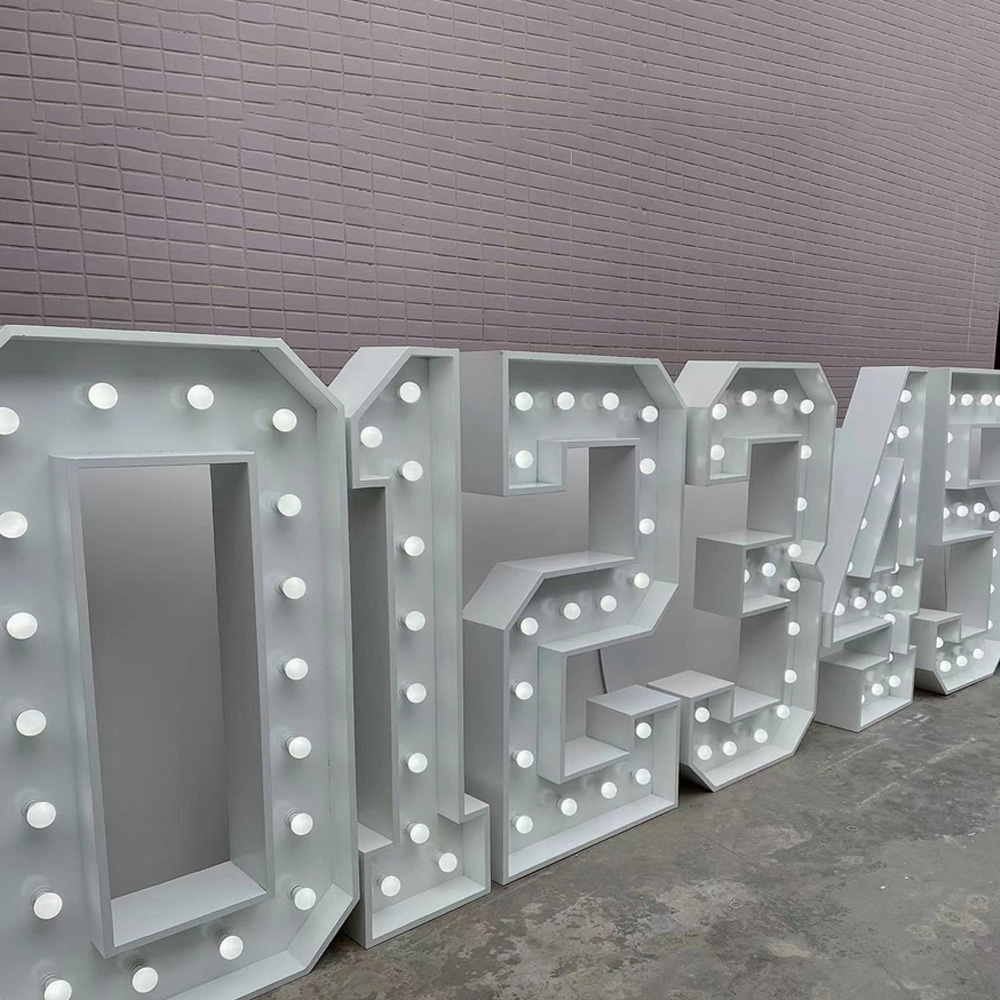 Factory Customized Size Logo 4ft Large Giant Lights Up Letters LED Marquee Numbers for Outdoor Wedding Party Decor