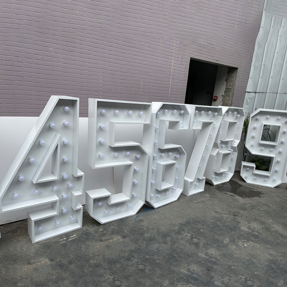 Factory Customized Size Logo 4ft Large Giant Lights Up Letters LED Marquee Numbers for Outdoor Wedding Party Decor