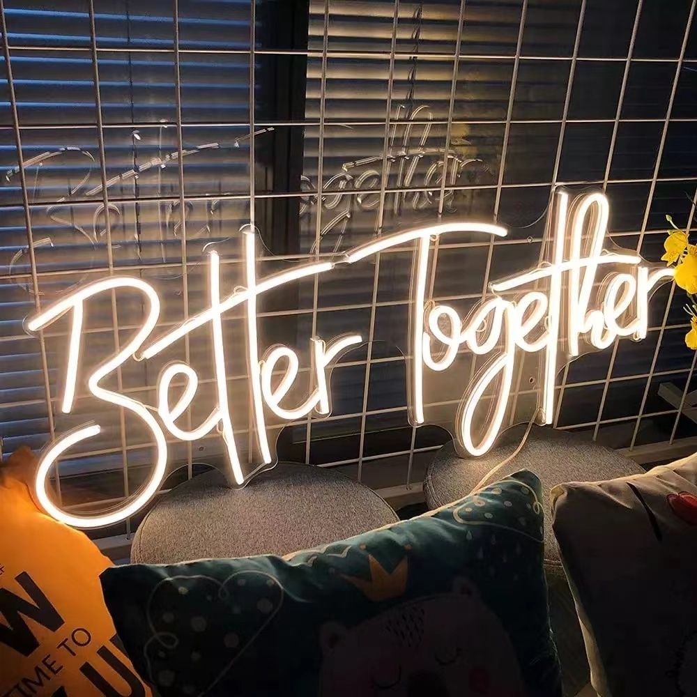 SRY SIGN Romantic confession Better together  happy birthday neon sign Neon Led Letter Light Sign Custom For wedding & party