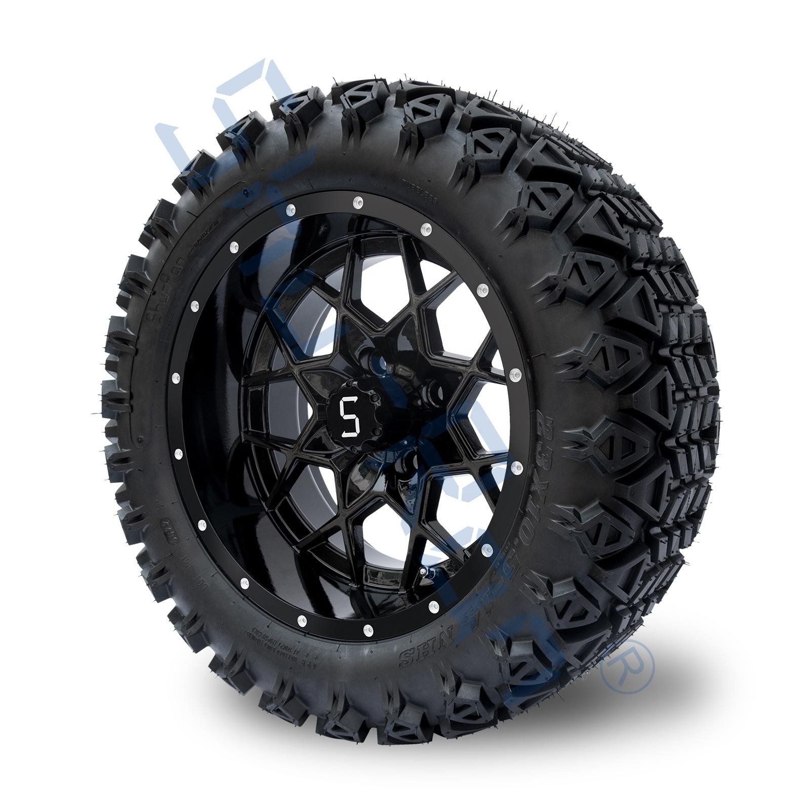 Golf Cart 14 Inches Wheels and 23x10.5-14 All Terrain Off Road DOT Golf Cart Tires