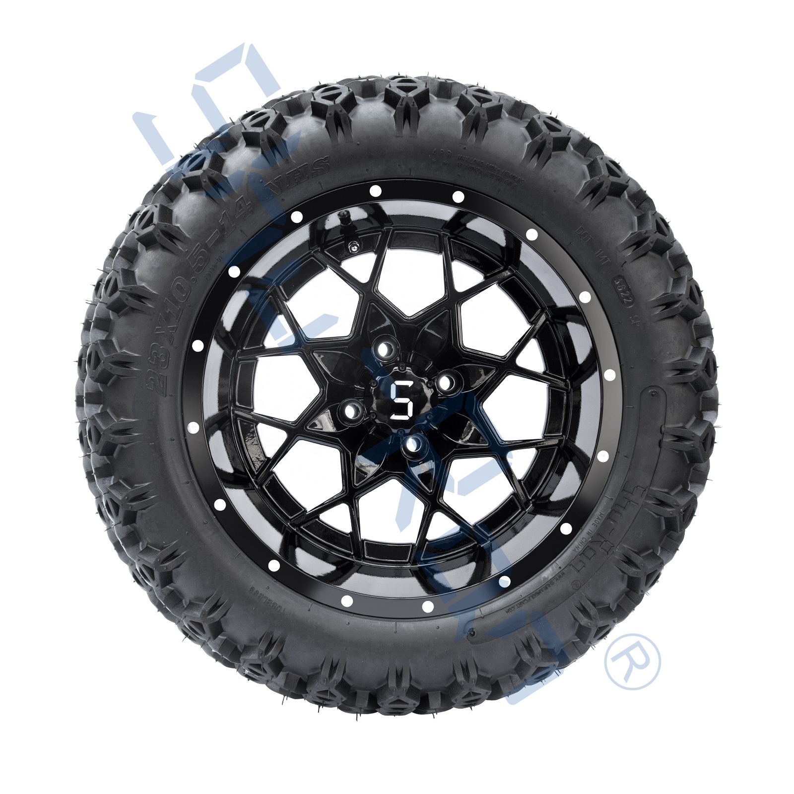 Golf Cart 14 Inches Wheels and 23x10.5-14 All Terrain Off Road DOT Golf Cart Tires