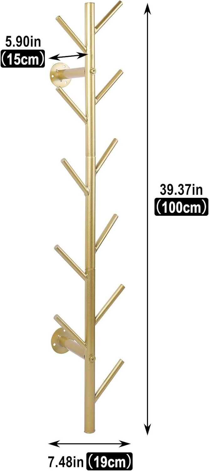 Eimple Metal Tree Branch Cactus shape Wall Mounted Coat Rack Space Saving, Suitable For Living Room Bedroom