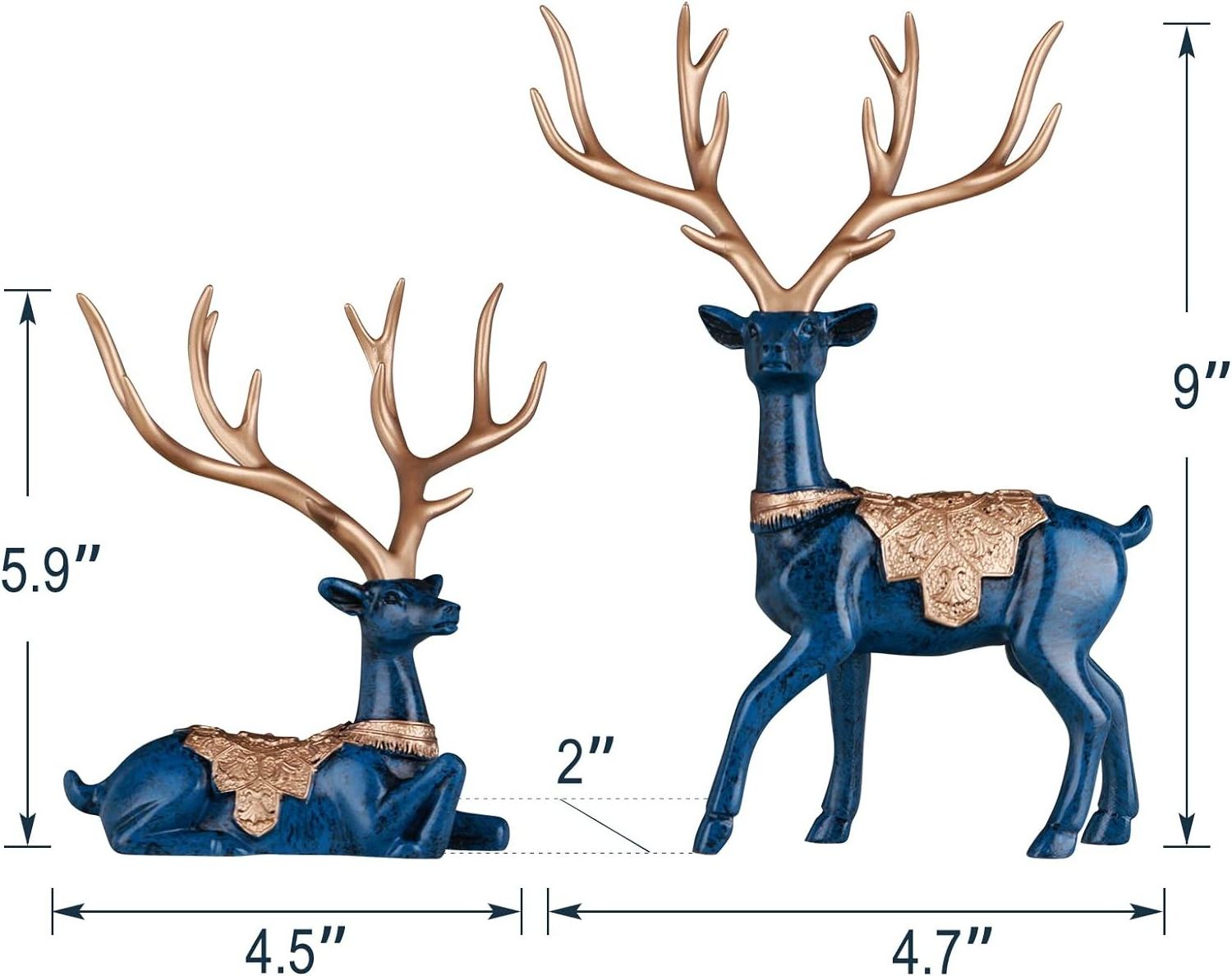 Hot Sales Resin Deer Set of 2 Reindeer Statues Modern Suitable for Home Decor Christmas Holiday decorations and gifts