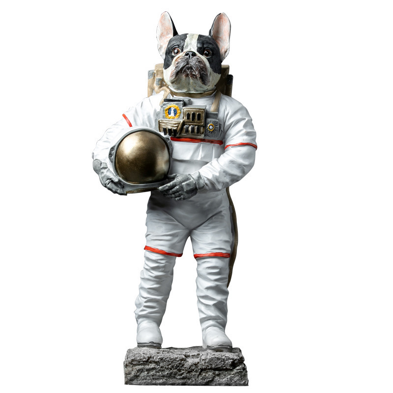 Hot Sales Resin Astronaut Animal  Dog Sculpture Statues Suitable For Home Table Decoration Customizable