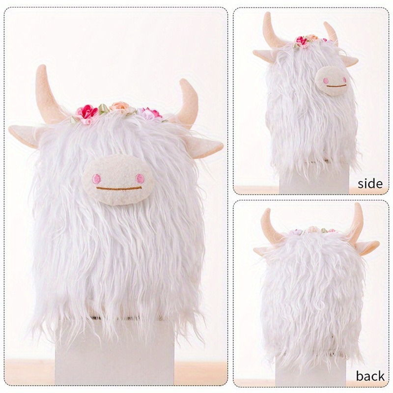 Modern minimalist and cute yak Scottish Highland cattle plush simulation doll home decoration