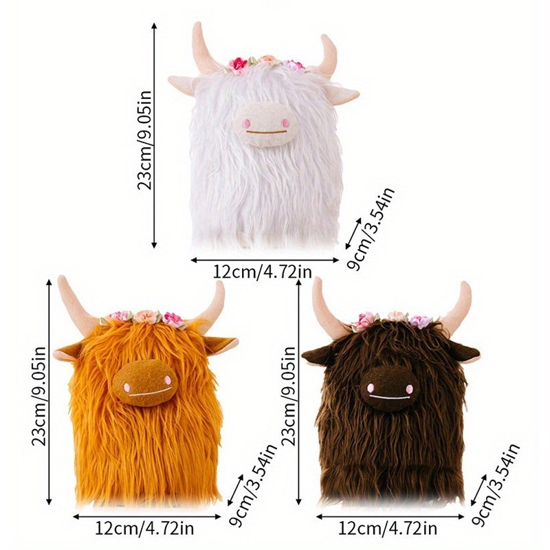 Modern minimalist and cute yak Scottish Highland cattle plush simulation doll home decoration