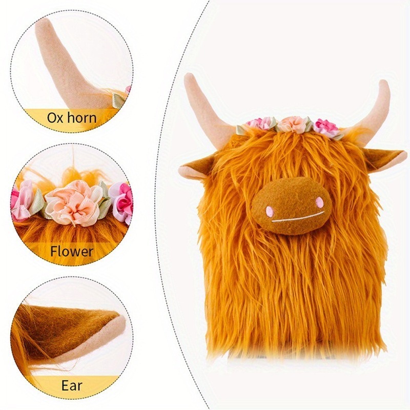 Modern minimalist and cute yak Scottish Highland cattle plush simulation doll home decoration