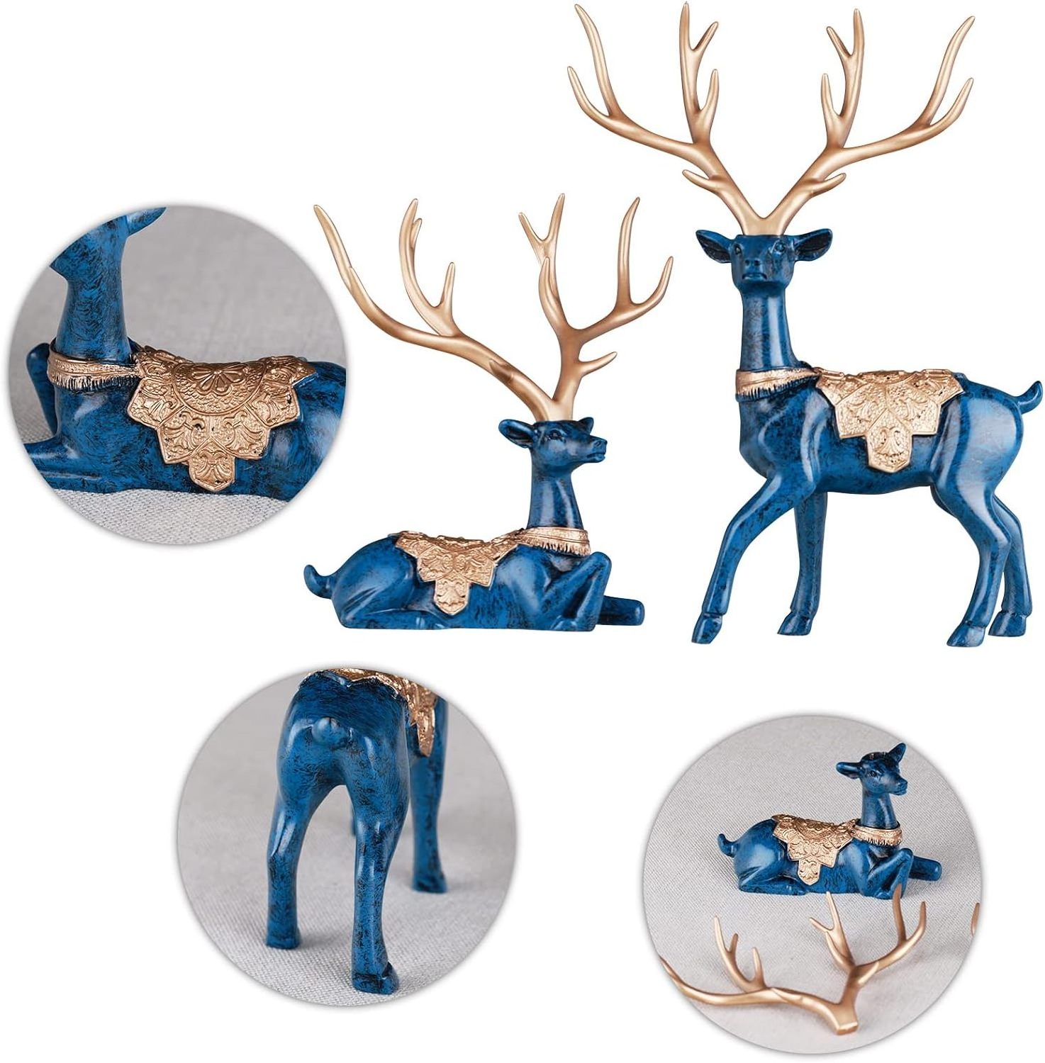 Hot Sales Resin Deer Set of 2 Reindeer Statues Modern Suitable for Home Decor Christmas Holiday decorations and gifts