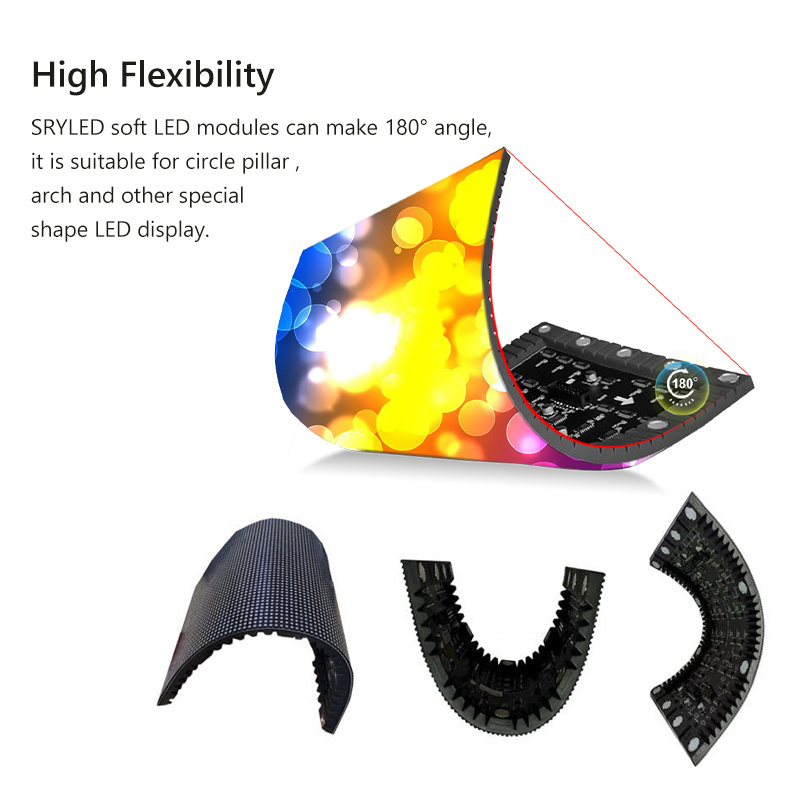 P2 P4 Flexible LED Advertising Screen Soft LED Module Customized Irregular Sphere Tunnel Indoor LED Display