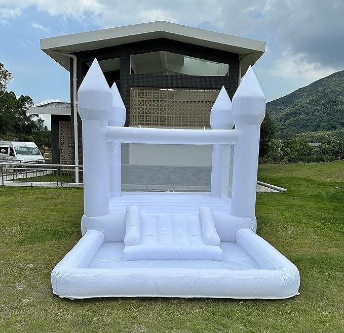 Custom adults inflatable Wedding bouncer Inflatable white bounce house with slide Wholesale white inflatable bouncer house