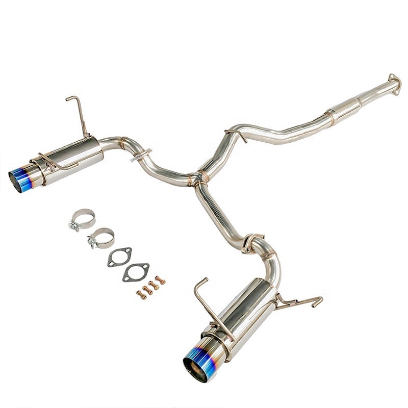 Catback Exhaust For 2008-2014 Subaru Impreza WRX STI Stainless Steel System Quad Burnt Tip