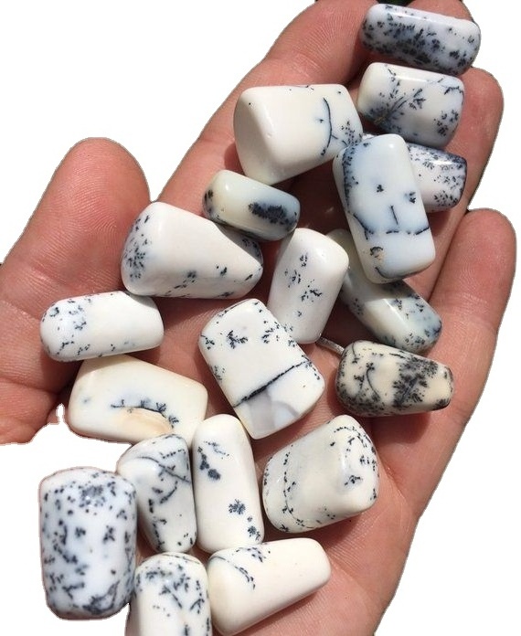 Natural  Dendritic Opal Crystal Tumbles Stone For Creative People Converts  into Faith Bulk Moss Agate  tumbled Stone tumbled st