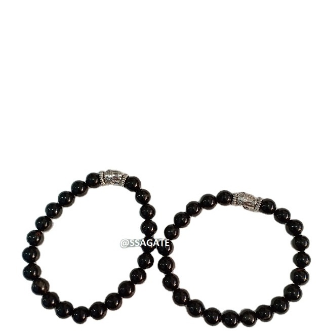 Natural 8mm Black Tourmaline  Beads Bracelets Buddha Logo Healing Crystal Beads Bracelet For Sale Buy Online From S S AGATE