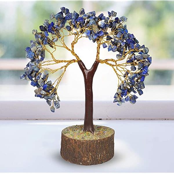 Life Tree Natural Lapis Lazuli Natural Healing Gemstone Crystal Bonsai Fortune Money Tree for Good Luck For Decoration Gifts