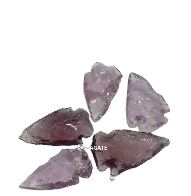 Gemstone purple Glass  Arrowheads Wholesale Natural Stone Citrine Obsidian Arrowheads Buy online india arrowheads