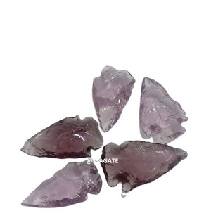 Gemstone purple Glass  Arrowheads Wholesale Natural Stone Citrine Obsidian Arrowheads Buy online india arrowheads