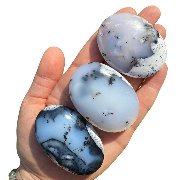 Natural Dendritic Opal Palm Stone Natural Stones Crystal Crafts Fairy Reiki Rocks Minerals Jade Feng Shui Gemstone Palm Stone