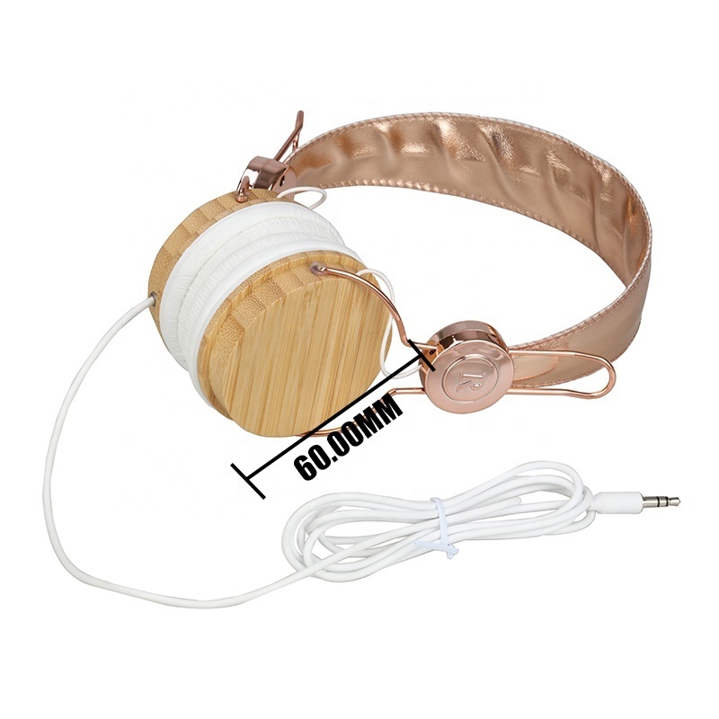 Natural Bamboo Walnut Headset Wooden Headphone for Music Mobile Phone